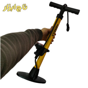 رنگ زرد تلمبه باد دستی درجه دار کنزاکس مدل KFP-105